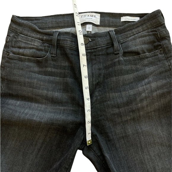 Frame Le High Straight Raw Edge Jeans Ironsides - Picture 9 of 10
